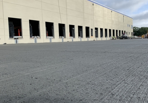 Slab of concrete outside of distribution center