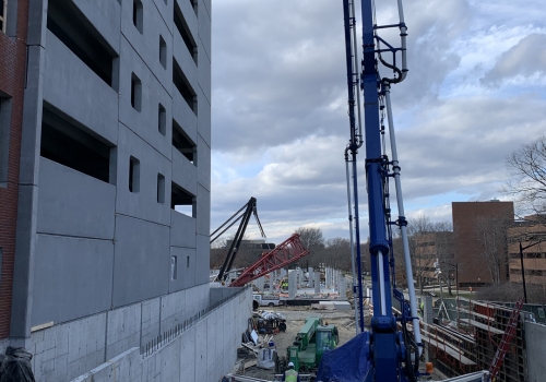 Concrete pump at Hanover jobsite