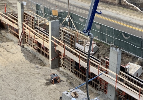 Concrete pumping at Hanover jobsite